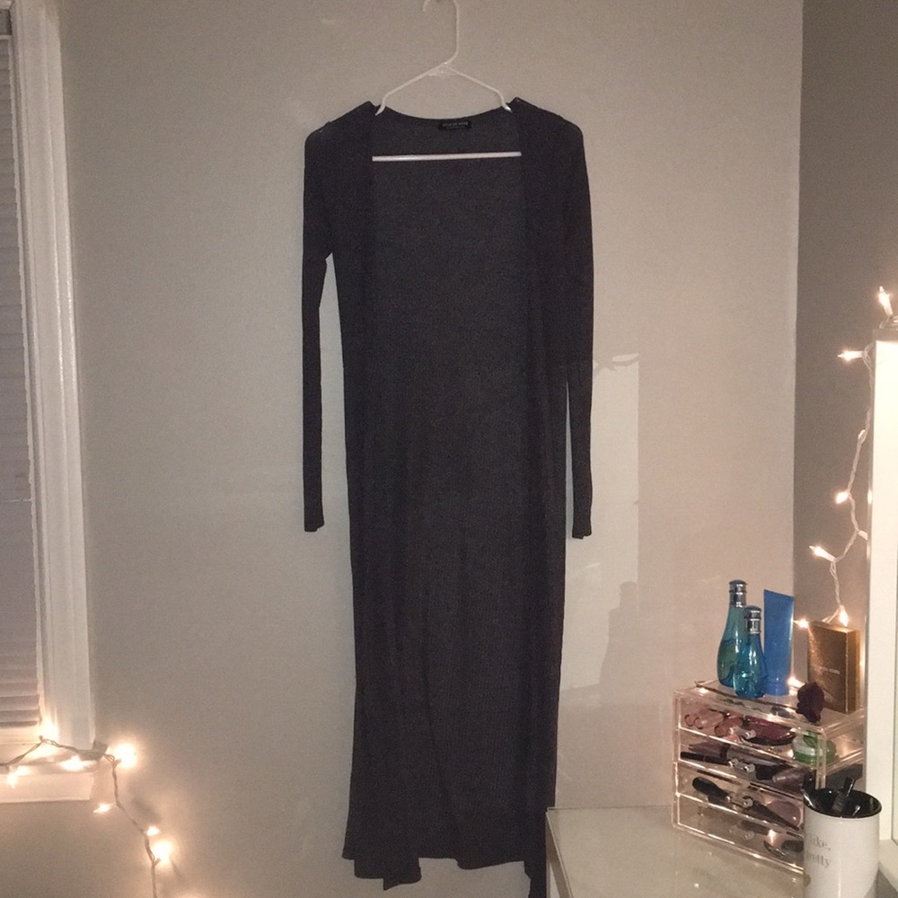 Charcoal duster cardigan